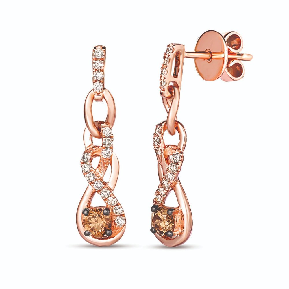Le Vian Earrings featuring Chocolate Diamonds Nude Diamonds Strawberry Gold